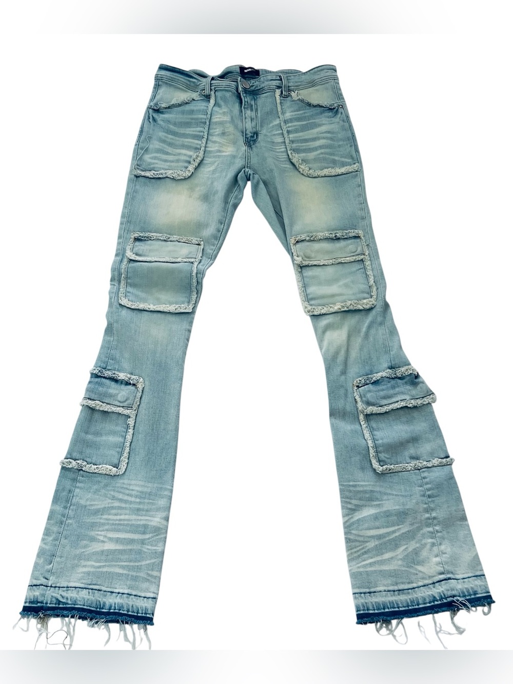 Fashion Nova Jeans Mens 32 X 37 XLong Blue Mid Rise Slim Straight Stretch Denim
